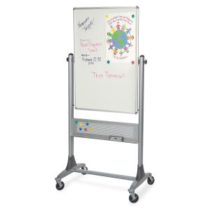 MooreCo Platinum Reversible Melamine/Cork Board - 30" (2.5 ft) Width x 40" (3.3 ft) Height - Anodized Aluminum Frame - Rectangle - Assembly Required - 1 Each. Picture 8