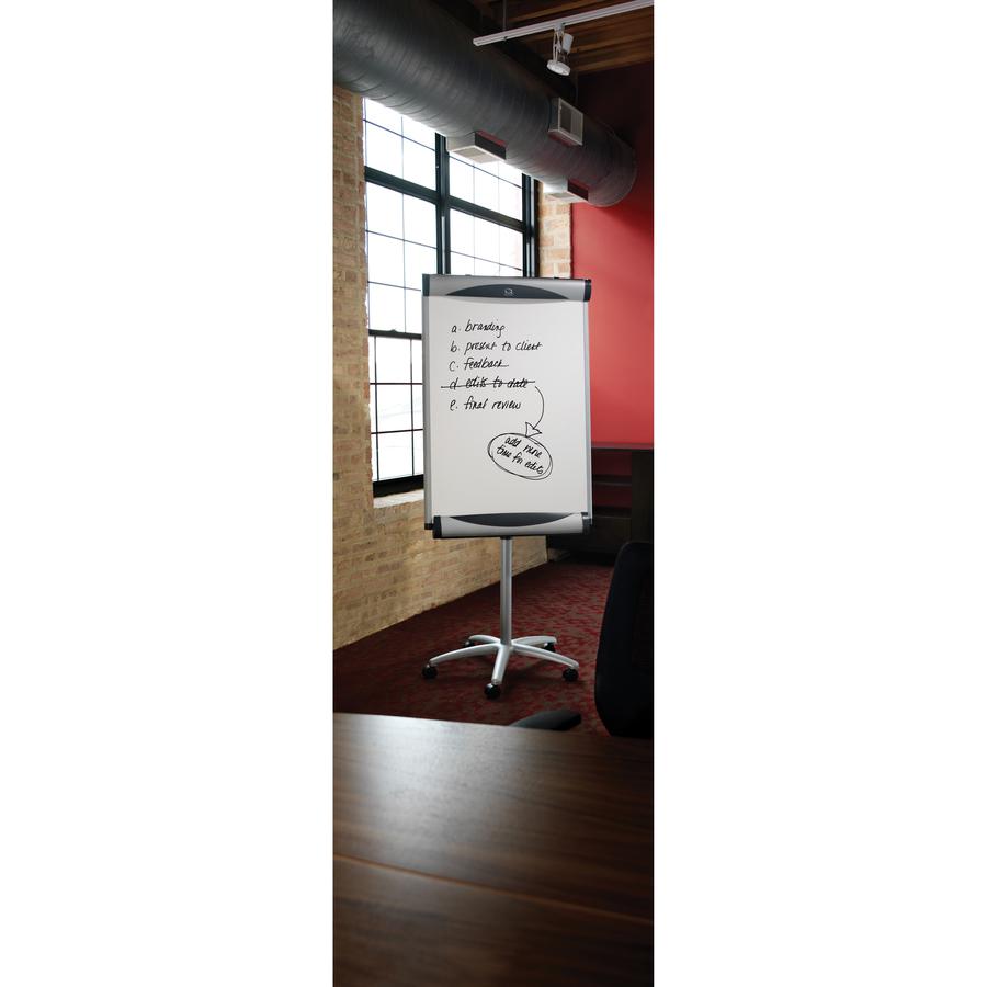 Quartet Euro Premium Mobile Magnetic Easel - 27" (2.2 ft) Width x 41" (3.4 ft) Height - White Porcelain Surface - Silver Aluminum Frame - Magnetic - 1 Each. Picture 6