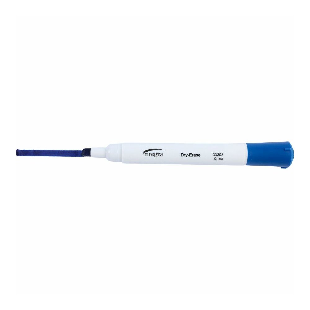 Integra Chisel Point Dry-erase Markers - Blue Ink - Fiber Tip - Writing - 1 Dozen. Picture 7
