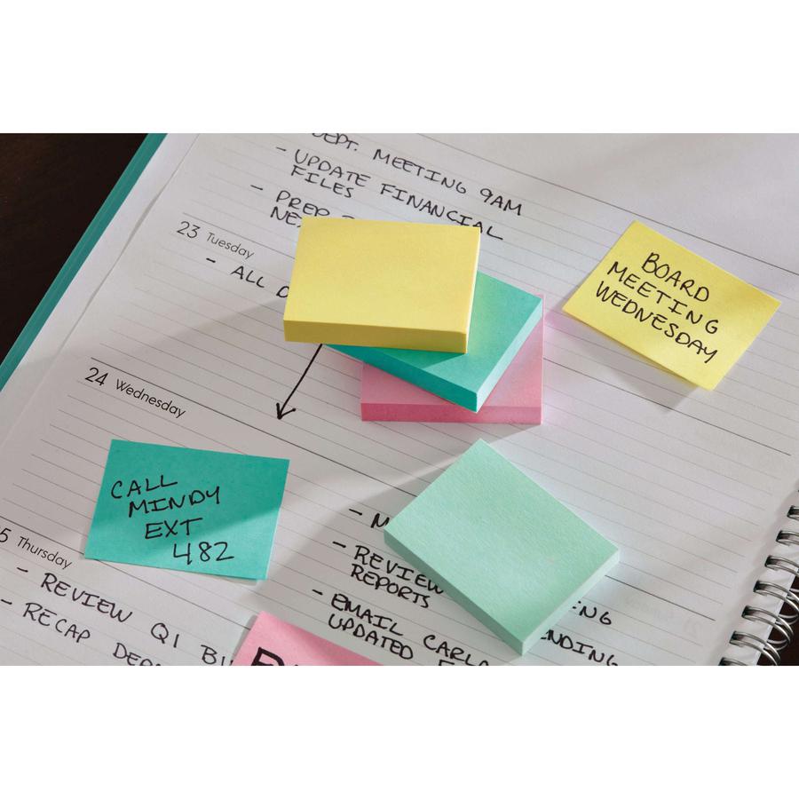 Post-it&reg; Notes Value Pack - Beachside Caf&eacute; Color Collection - 2400 - 1 1/2" x 2" - Rectangle - Unruled - Fresh Mint, Aqua Splash, Sunnyside, Papaya Fizz - Paper - Self-adhesive, Repositiona. Picture 2