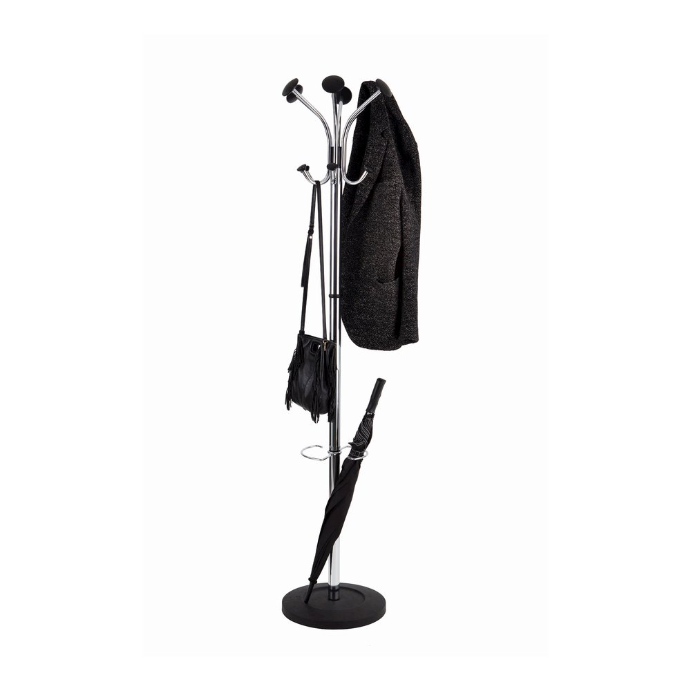 Alba Classic Coat Stand - 6 Hooks - 6 Pegs - 70.5" Height - for Garment, Clothes - Stainless Steel - 1 Each. Picture 5