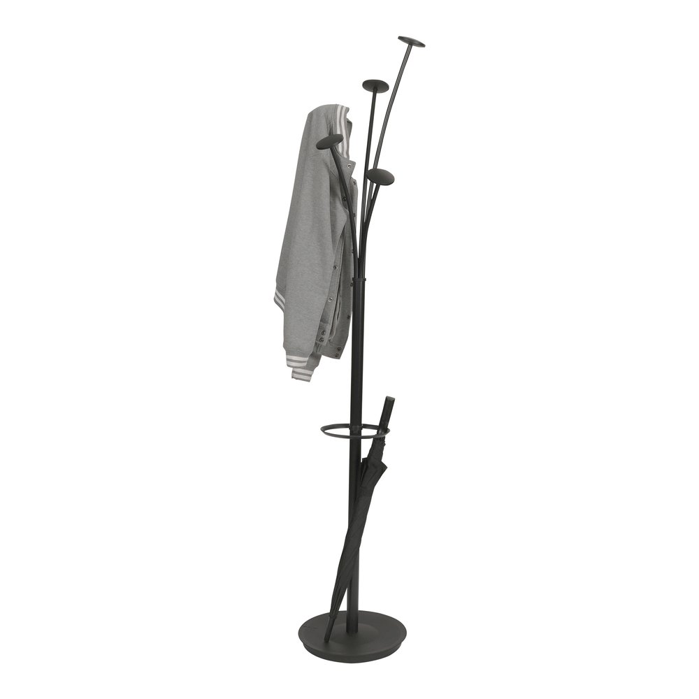 Alba Festival Coat Stand - 5 Pegs - 74" Height - for Garment - Black - 1 Each. Picture 5