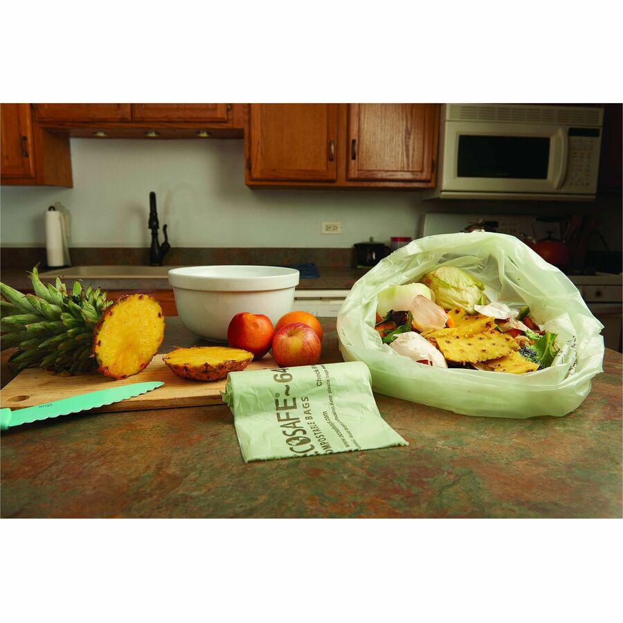 Stout EcoSafe Trash Bags - 48 gal Capacity - 42" Width x 48" Length - 0.85 mil (22 Micron) Thickness - Green - Plastic - 40/Carton. Picture 2