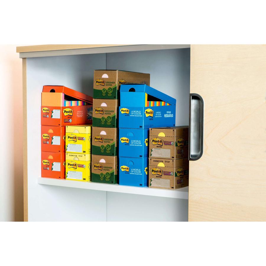 Post-it&reg; Greener Notes Cabinet Pack - 1800 - 3" x 3" - Square - 75 Sheets per Pad - Unruled - Canary Yellow - Paper - Self-adhesive, Repositionable - 24 / Pack - Recycled. Picture 2