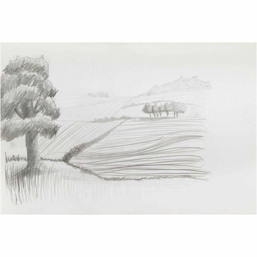 UCreate Medium Weight Sketch Pads - 50 Sheets - 18" x 12" - White Paper - Mediumweight, Acid-free - Recycled - 50 / Pad. Picture 2