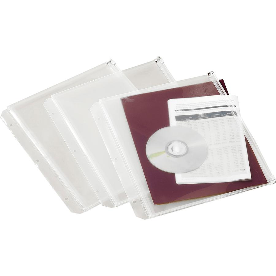 Cardinal Expanding Zipper Binder Pockets - 11.8" Height x 0.3" Width x 10.5" Length - 0.50" Maximum Capacity - 100 x Sheet Capacity - For Letter 8 1/2" x 11" Sheet - Ring Binder - Rectangular - Clear . Picture 3