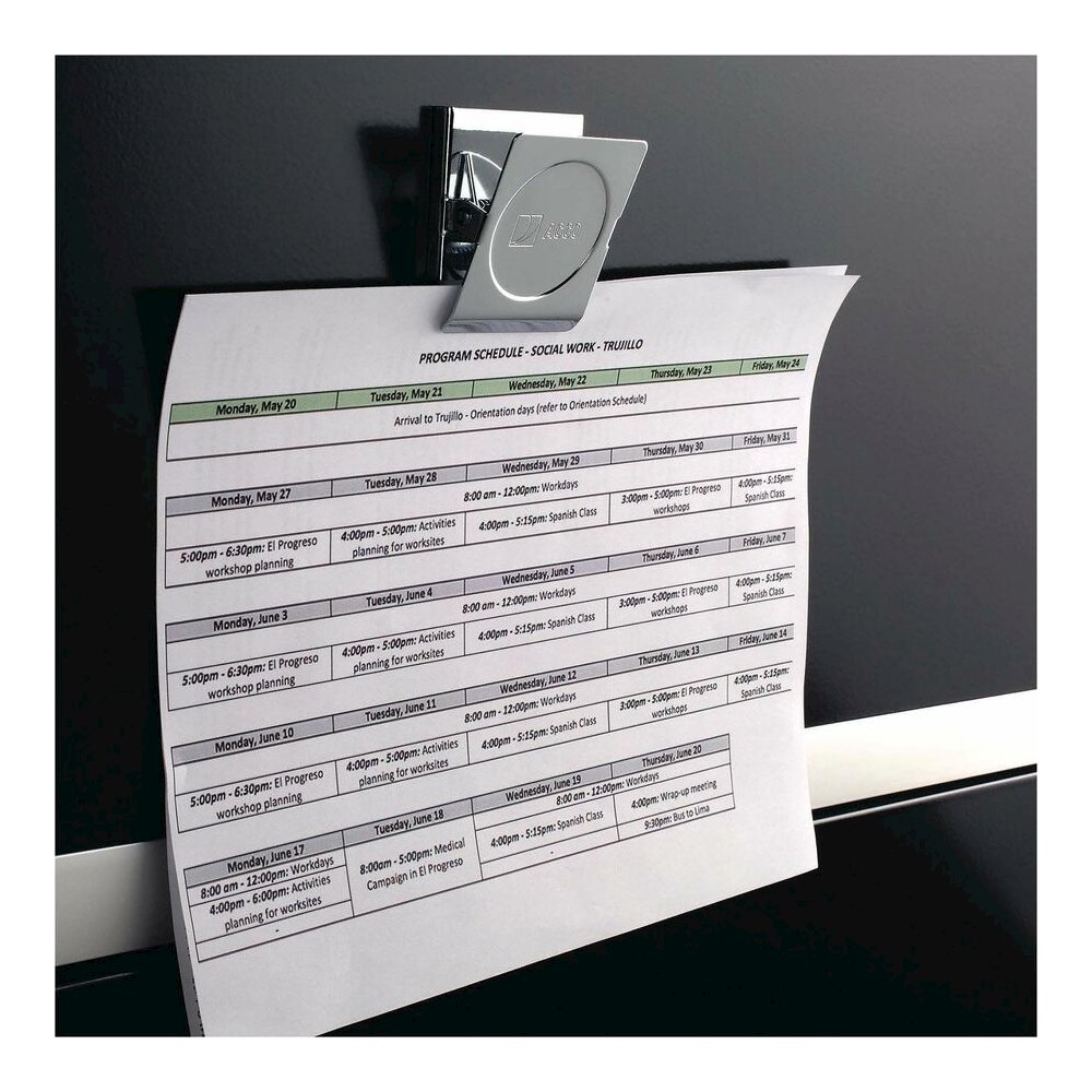 ACCO Square Large Magnetic Clip - Large - 2.3" Length - 1.13" Size Capacity - Magnetic, Rust Resistant - Silver - Metal, Chrome - 12 / Box. Picture 5