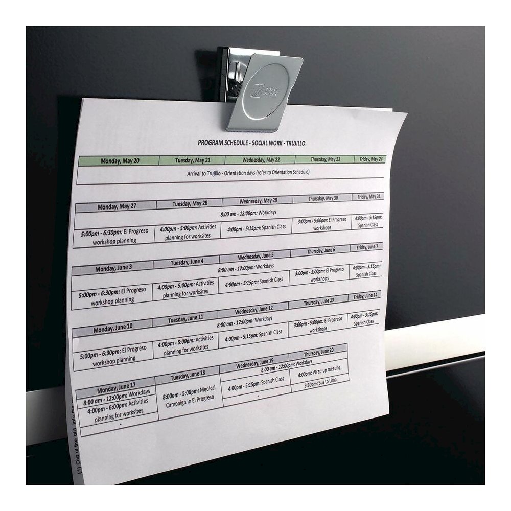 ACCO Square Magnetic Clip - Medium - 1.8" Length - 1" Size Capacity - Magnetic, Rust Resistant - Silver - Metal, Chrome - 12 / Box. Picture 5