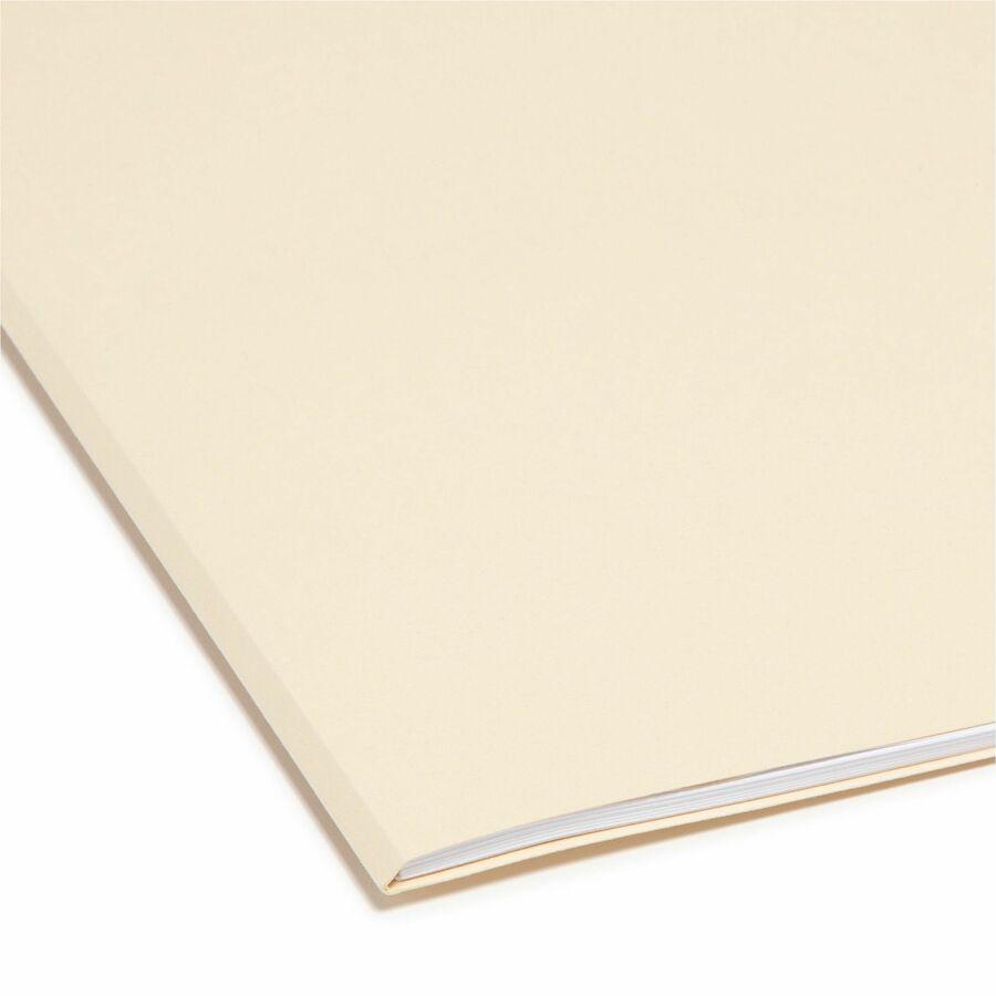 Smead 1/3 Tab Cut Letter Recycled Top Tab File Folder - 8 1/2" x 11" - Top Tab Location - Assorted Position Tab Position - Manila - Manila - 100% Recycled - 100 / Box. Picture 2