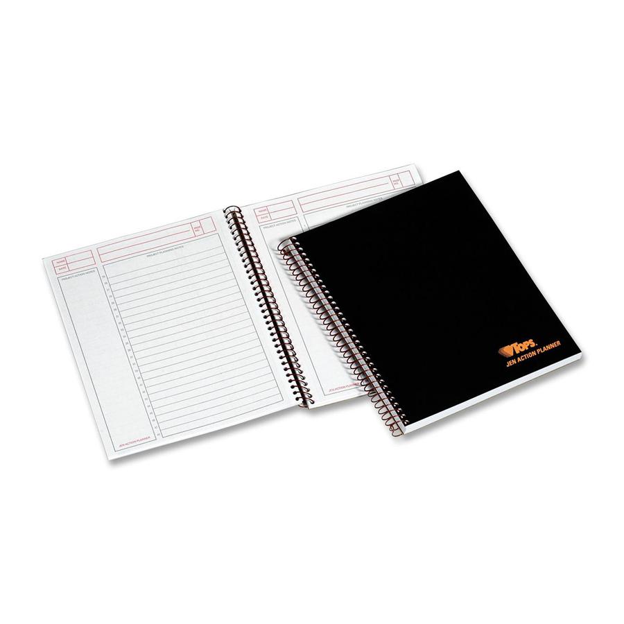 TOPS Action Planner - Action - Julian Dates - 6 3/4" x 8 1/2" Sheet Size - Wire Bound - Chipboard - Black CoverPerforated - 1 Each. Picture 5