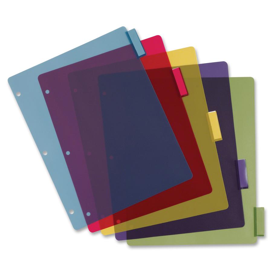 Cardinal&reg; Extra-tough Poly Dividers - 5 Tab(s)/Set - Letter - 8.50" Width x 11" Length - 3 Hole Punched - Polypropylene Divider - Multicolor Tab(s) - Fray Resistant, Tear Resistant, Scratch Resist. Picture 2