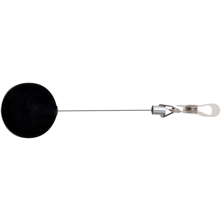 Advantus Premier Retractable Heavy Duty ID Reel With Badge Clip - Plastic, Steel - 12 / Box - Black, Silver. Picture 4