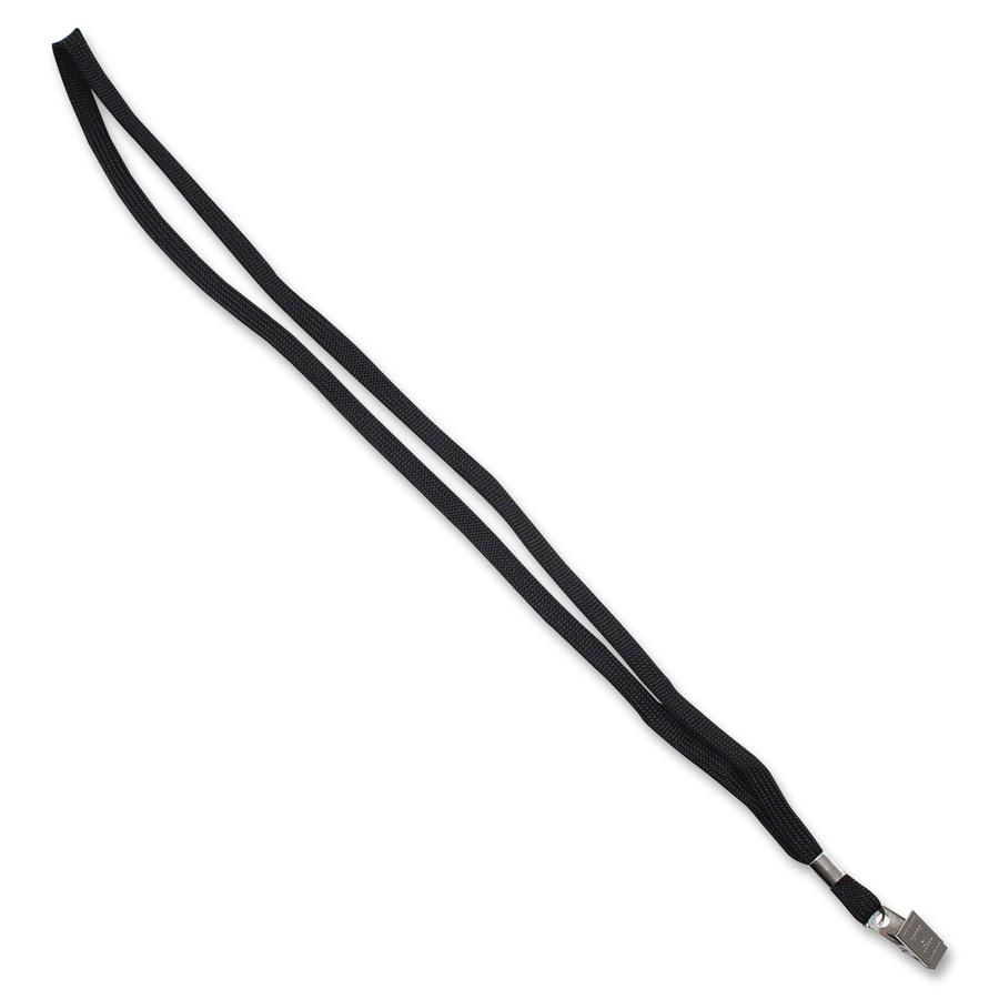Advantus Neck Lanyard with Clip for Badges - 24 / Box - 36" Length - Black. Picture 3
