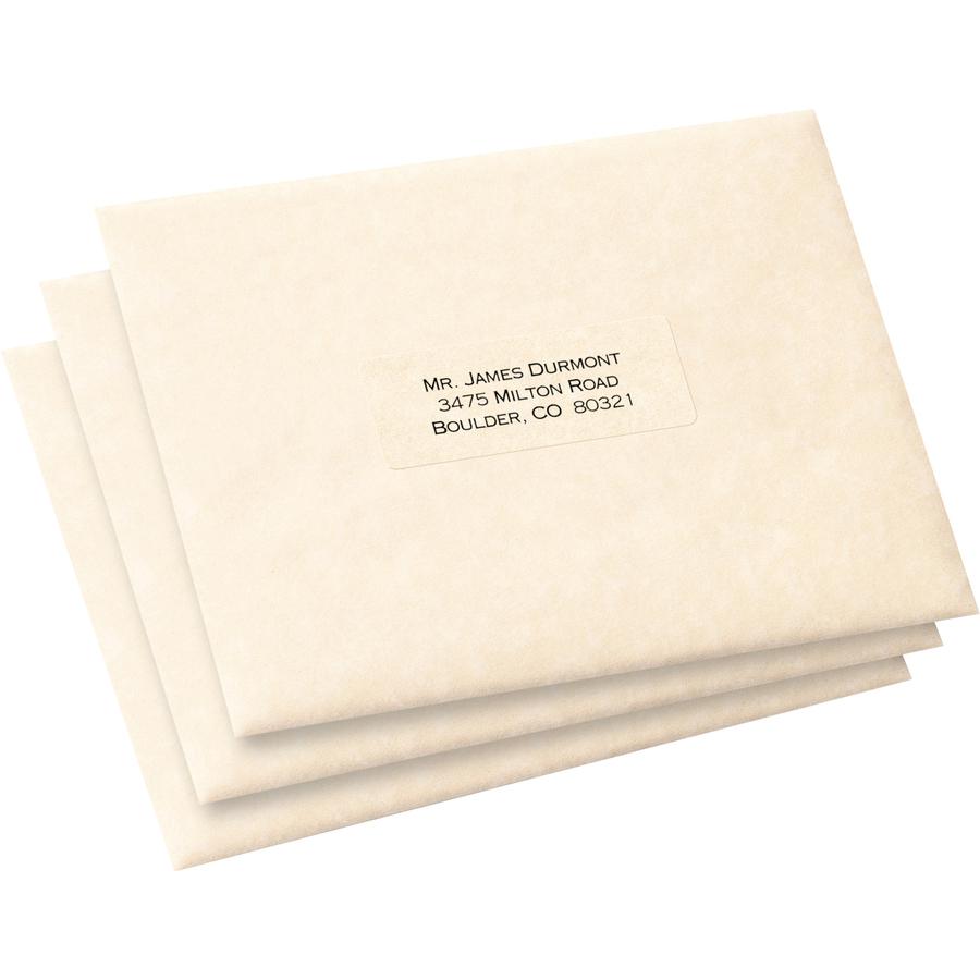 Avery&reg; Matte Address Labels - Sure Feed Technology - 1" Width x 2 5/8" Length - Permanent Adhesive - Rectangle - Laser - Clear - Film - 30 / Sheet - 10 Total Sheets - 300 Total Label(s) - 300 / Pa. Picture 2