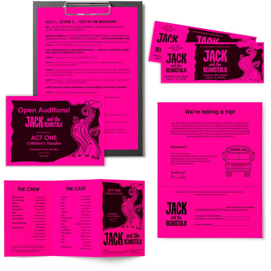 Astrobrights Color Paper - Fuchsia - Letter - 8 1/2" x 11" - 24 lb Basis Weight - Smooth - 500 / Ream - Acid-free, Lignin-free, Chlorine-free, Heavyweight - Fireball Fuchsia. Picture 5