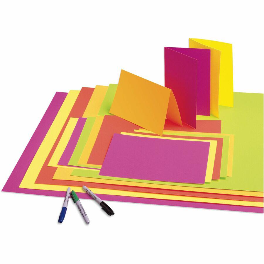 UCreate Fade Resistant Neon Poster Board - 28" Board Height x 22" Board Width - Neon Assorted Surface - Fade Resistant, Rigid - 25 / Carton. Picture 2