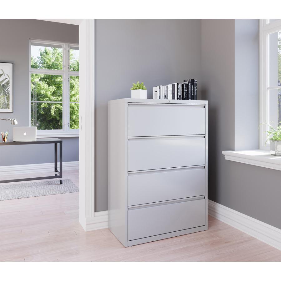 Lorell Fortress Series Lateral File - 36" Width x 18.6" Depth x 52.5" Height - 4 x Drawer(s) for File - Legal, Letter, A4 - Lateral - Rust Proof, Leveling Glide, Interlocking, Ball-bearing Suspension,. Picture 2