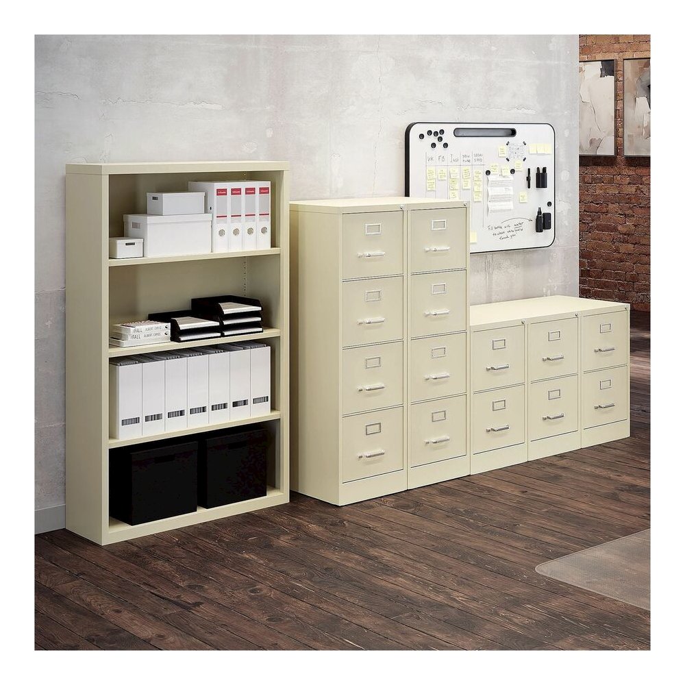 Lorell Fortress Series Interlocking System Lateral File - 42" Width x 18.6" Depth x 67.7" Height - 5 x Drawer(s) for File - Legal, Letter, A4 - Lateral - Rust Proof, Leveling Glide, Interlocking, Ball. Picture 10