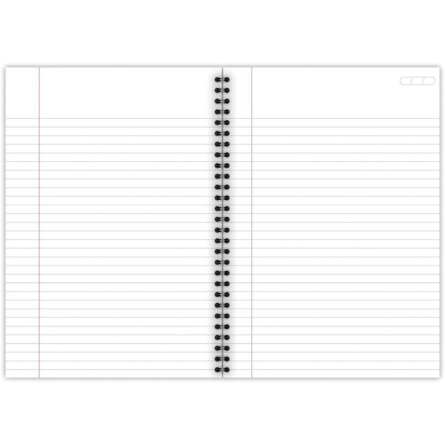 Mead Legal Business Notebook - 80 Sheets - Wire Bound - 0.28" Ruled - 20 lb Basis Weight - 6" x 9 1/2" - Black Paper - BlackLinen Cover - Pocket, Tab, Subject, Perforated, Flexible Cover - 1 Each. Picture 4