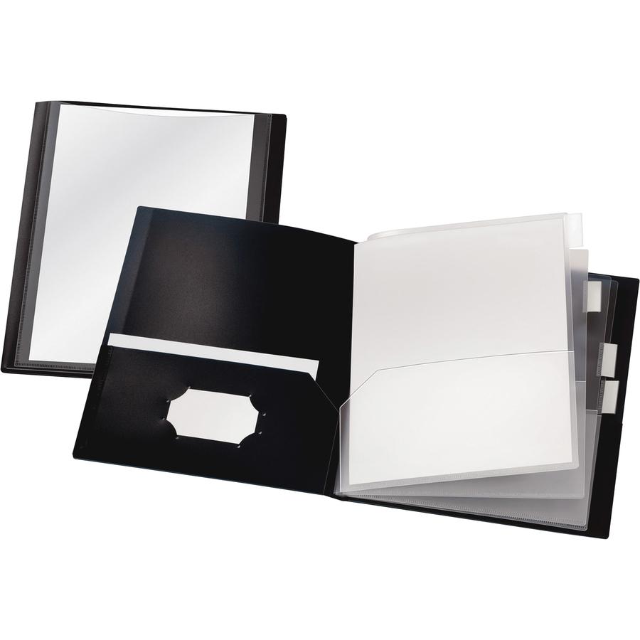Cardinal Project Organizer - 8 1/2" x 11" - 200 Sheet Capacity - 10 Inside Front & Back Pocket(s) - 4 Divider(s) - Polypropylene - Black - 1 Each. Picture 2
