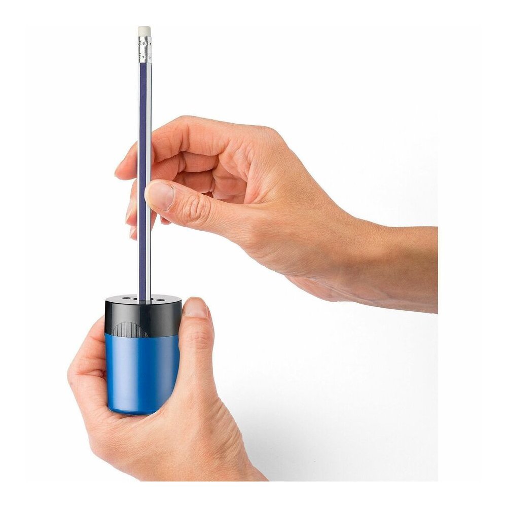 Staedtler Cylinder Metal Blade Pencil Sharpener - 1 Hole(s) - 2.2" Height x 1.5" Width - Metal - Assorted - 10 / Box. Picture 4