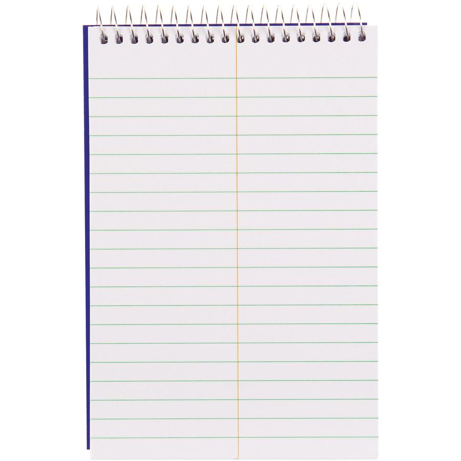 Blueline White Paper Wirebound Steno Pad - 350 Sheets - Wire Bound - Front Ruling Surface - 6" x 9" Sheet Size - White Paper - Cardboard Cover - Stiff-cover - 1 Each. Picture 3