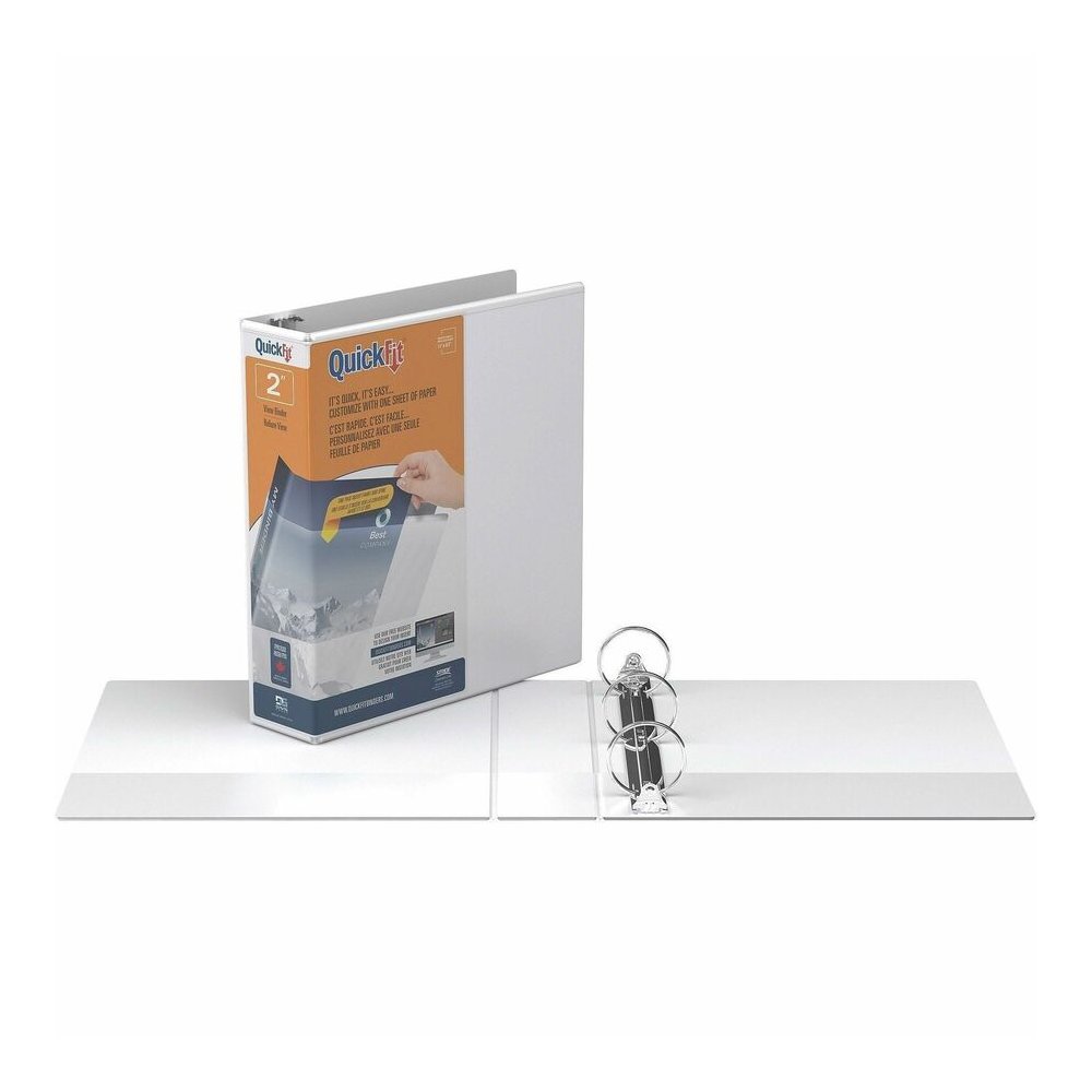 QuickFit Clear-View Binder, 3-Ring Binder, Round Ring, 2 Inch, White - 2" Binder Capacity - Letter - 8 1/2" x 11" Sheet Size - 400 Sheet Capacity - 3 x 2" Ring - Fastener: Round Ring - Pocket: Interna. Picture 4