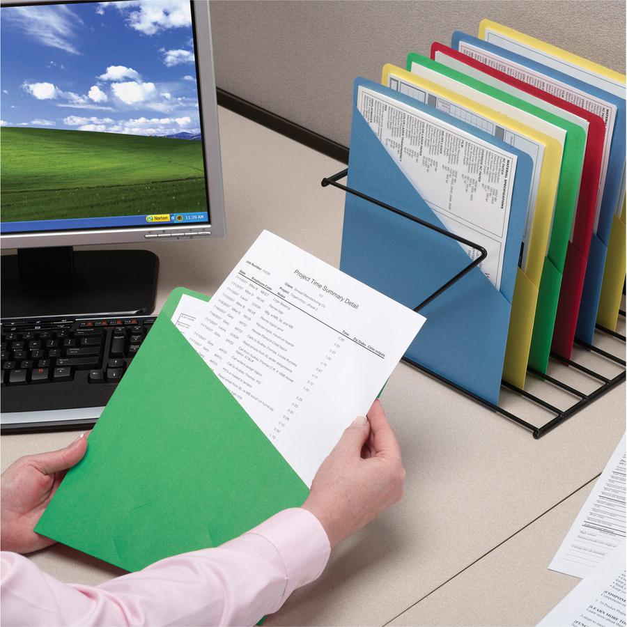 Smead Letter Recycled File Jacket - 8 1/2" x 11" - 1 Front Pocket(s) - Manila - Green - 10% Recycled - 25 / Pack. Picture 2