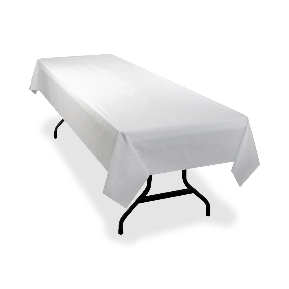 Genuine Joe Banquet-Size Plastic Tablecover - 300 ft Length x 40" Width - Plastic - White - 1 Roll. Picture 5