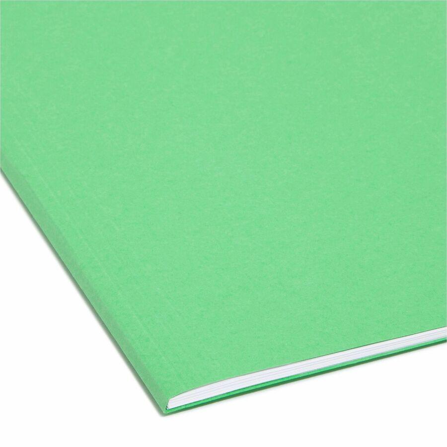 Smead FasTab 1/3 Tab Cut Letter Recycled Hanging Folder - 8 1/2" x 11" - Top Tab Location - Assorted Position Tab Position - Green - 10% Recycled - 20 / Box. Picture 2