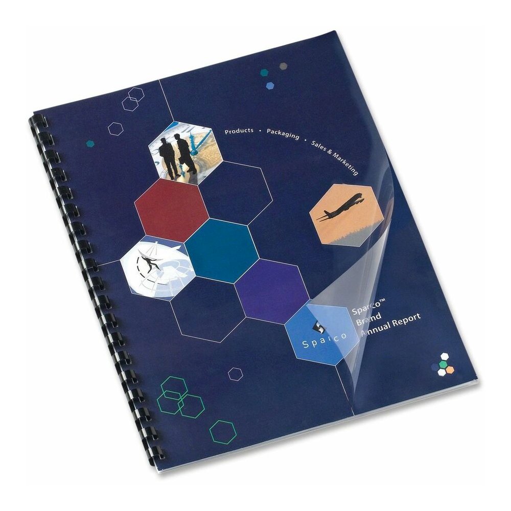 Sparco 18205 Letter Presentation Cover - 8 1/2" x 11" - Plastic - Clear - Spill Proof, Tear Proof - 100 / Box. Picture 5