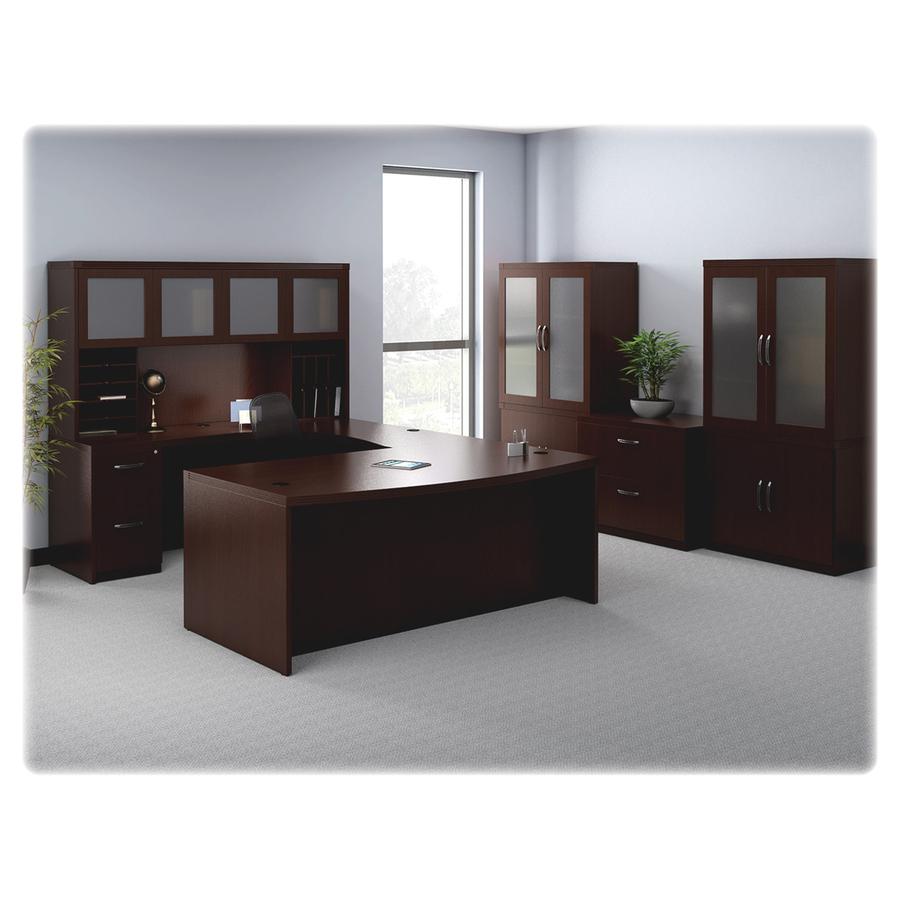 Mayline Aberdeen Series Horizontal Paper Organizer - 15" x 11.8" x 20.3" - Fluted Edge - Material: Particleboard - Finish: Laminate, Mocha. Picture 3
