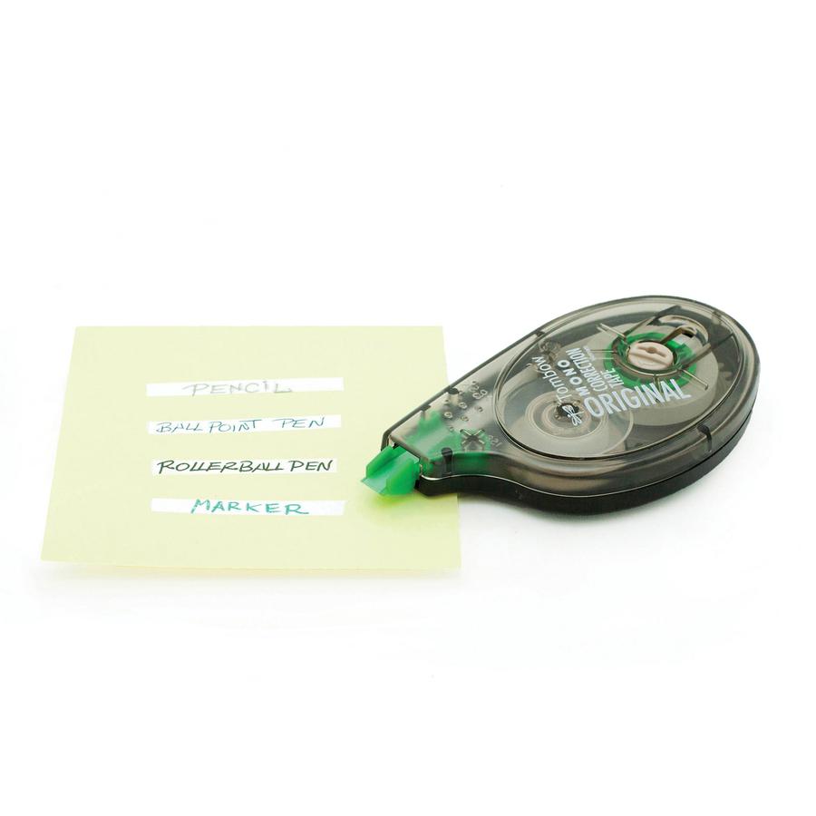 Tombow Original Mono Correction Tape - 0.16" Tape Width x 32.83 ft Tape Length - 1 Line(s) - White Tape - Ergonomic Dispenser - Acid-free, Non-refillable - White - 10 / Pack. Picture 2