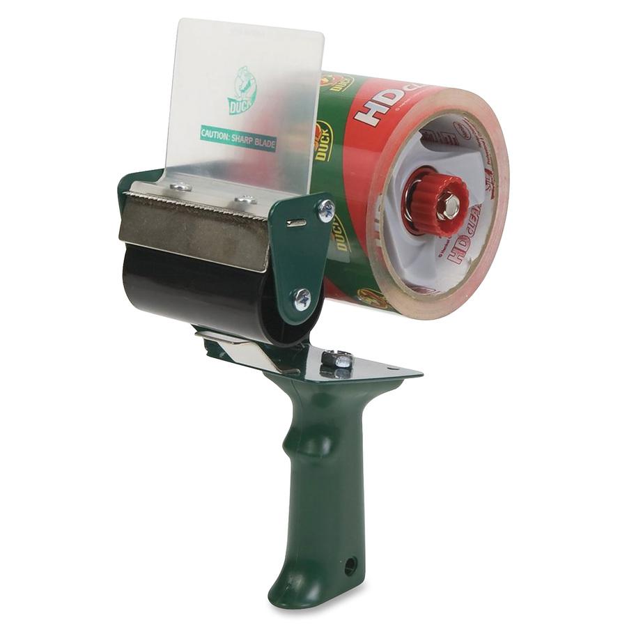 Duck Brand Brand Heavy-duty Wide Tape Gun - 3" Core - Adjustable Tension Mechanism - Metal, Plastic - Green - 1 Each. Picture 2
