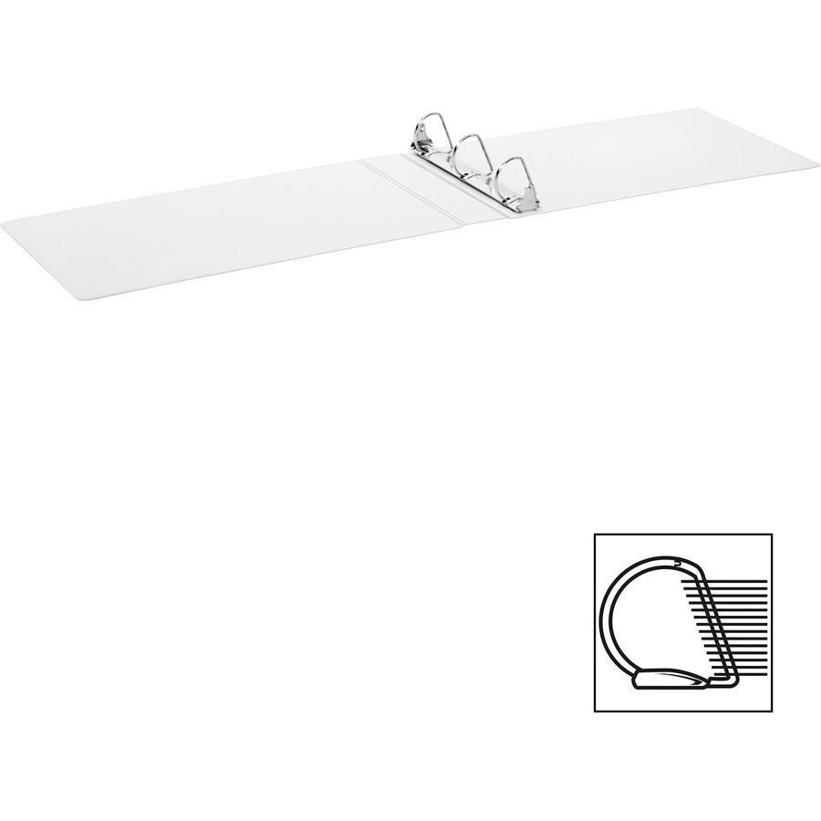 Cardinal ClearVue Overlay Tabloid D-Ring Binders - 2" Binder Capacity - Tabloid - 11" x 17" Sheet Size - 540 Sheet Capacity - 2 3/4" Spine Width - 3 x D-Ring Fastener(s) - Vinyl - White - 2.62 lb - Re. Picture 3