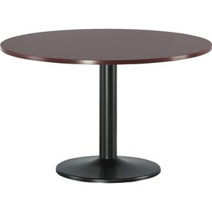 Lorell Essentials Conference Tabletop - Laminated Round, Mahogany Top - 47.25" Table Top Width x 47.25" Table Top Depth x 1.25" Table Top Thickness - 1" Height - Conferencing - Assembly Required - Woo. Picture 8