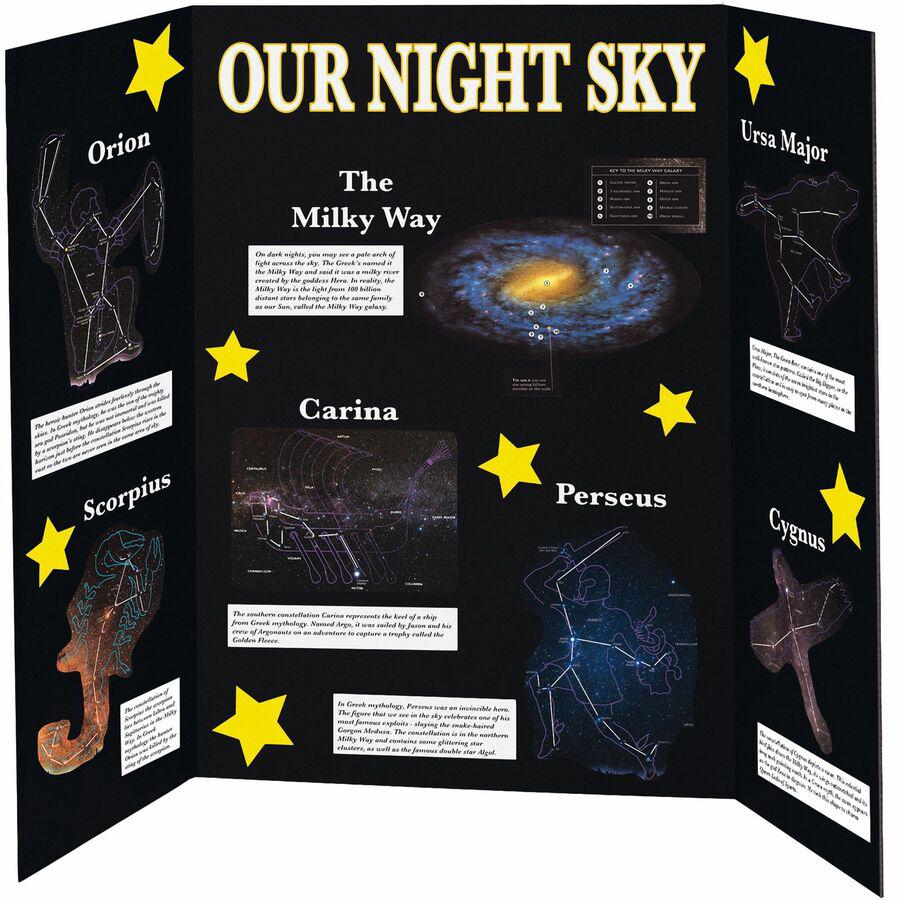 Pacon Presentation Boards - 36" Height x 48" Width - Black Surface - Tri-fold - 24 / Carton. Picture 2