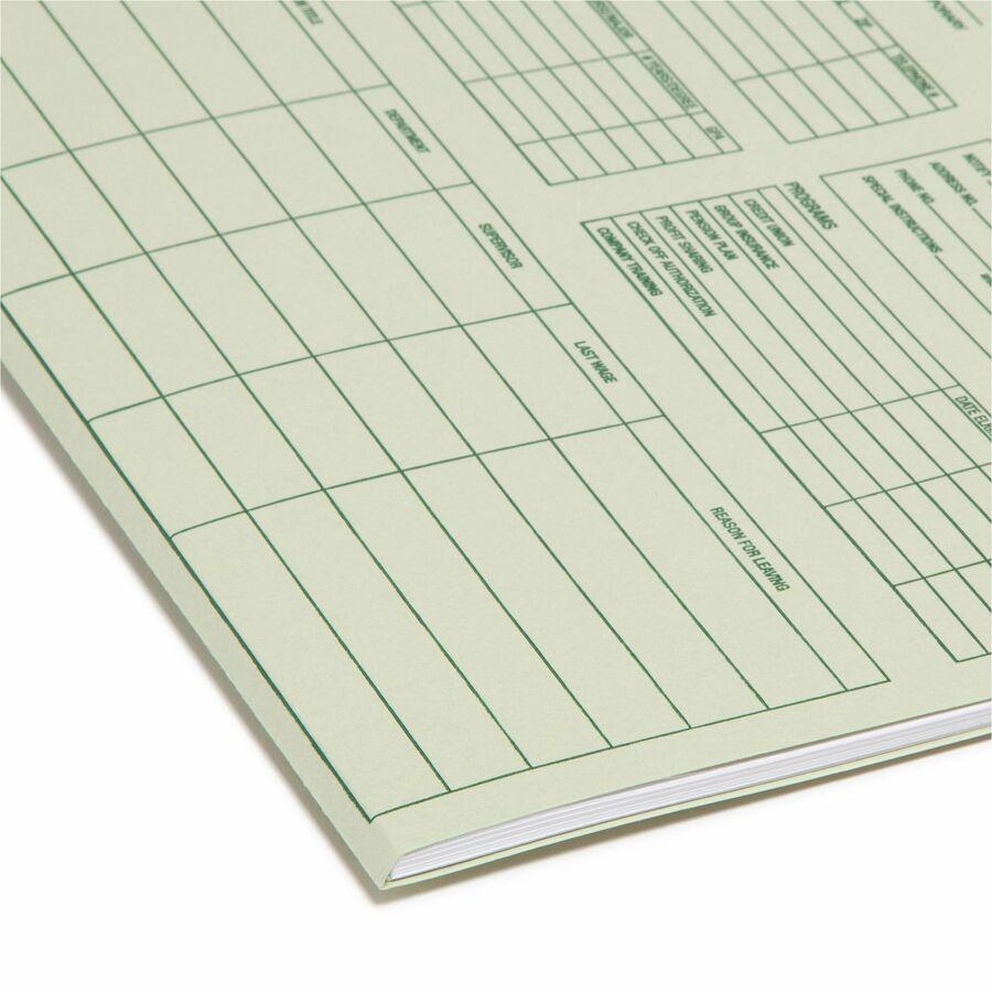 Smead Straight Tab Cut Letter Recycled Top Tab File Folder - 8 1/2" x 11" - Moss - 10% Recycled - 20 / Pack. Picture 2