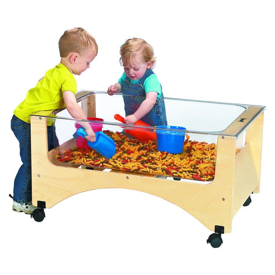 Jonti-Craft Rainbow Accents Toddler See-thru Sensory Table - 20" Height x 37" Width x 23" Depth - Assembly Required - Baltic, Clear - 1 Each. Picture 4