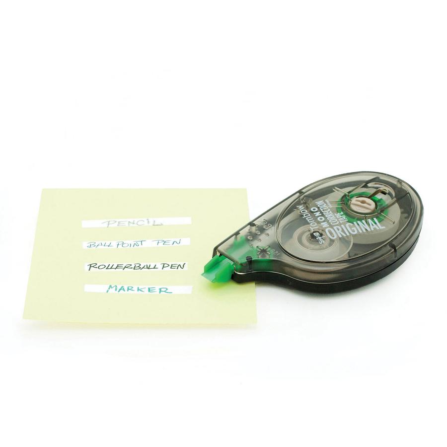 Tombow Original Mono Correction Tape - 0.16" Width x 32.83 ft Length - 1 Line(s) - White Tape - Ergonomic - Acid-free, Non-refillable - 4 / Pack - White. Picture 4