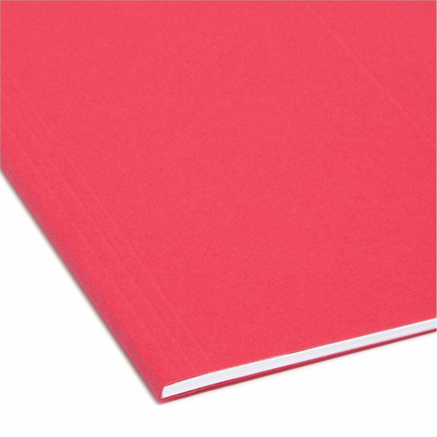 Smead FasTab 1/3 Tab Cut Letter Recycled Hanging Folder - 8 1/2" x 11" - Top Tab Location - Assorted Position Tab Position - Blue, Green, Red - 10% Recycled - 18 / Box. Picture 2