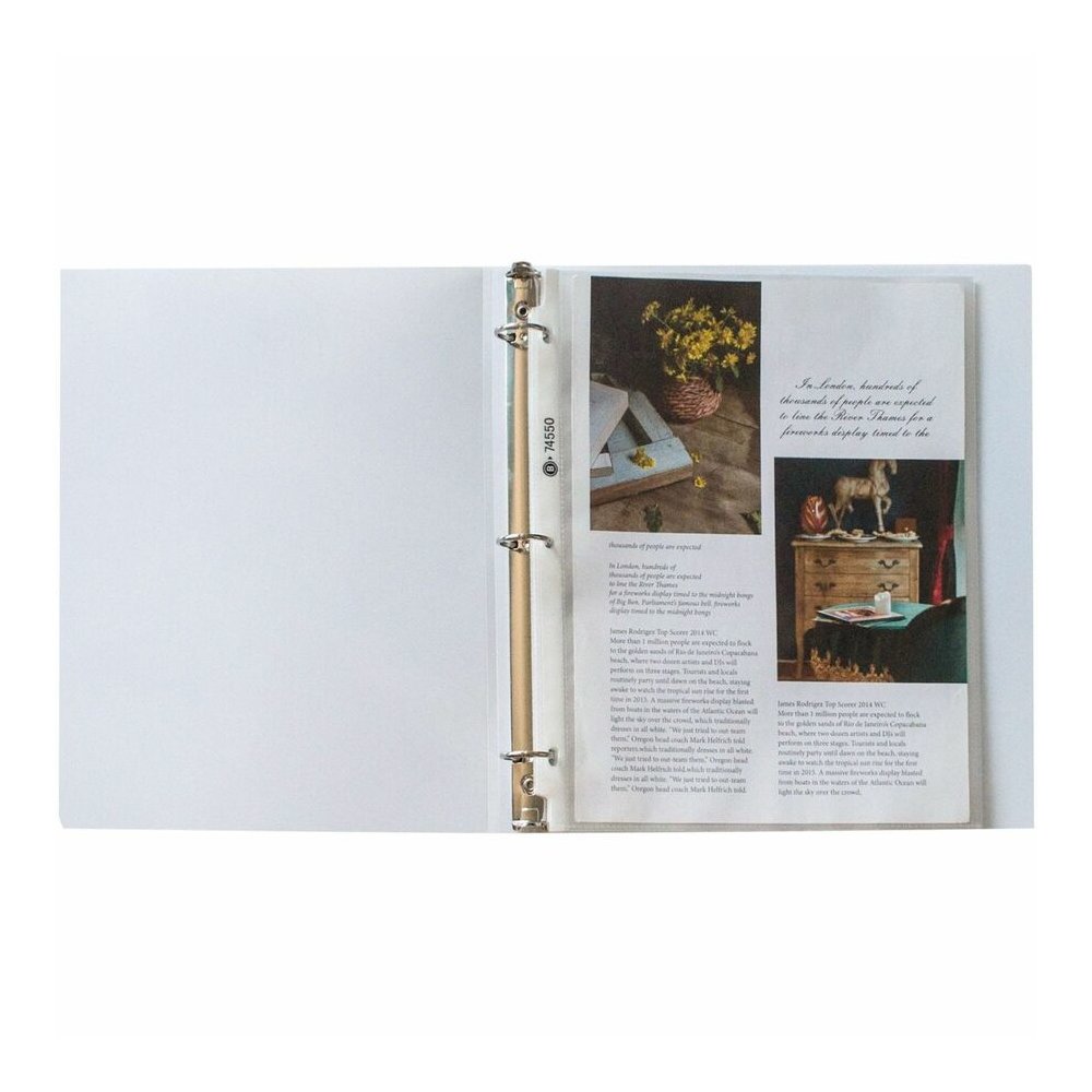 Business Source Top-Loading Poly Sheet Protectors - 3.3 mil Thickness - For Letter 8 1/2" x 11" Sheet - 3 x Holes - Ring Binder - Rectangular - Clear - Polypropylene - 100 / Box. Picture 5