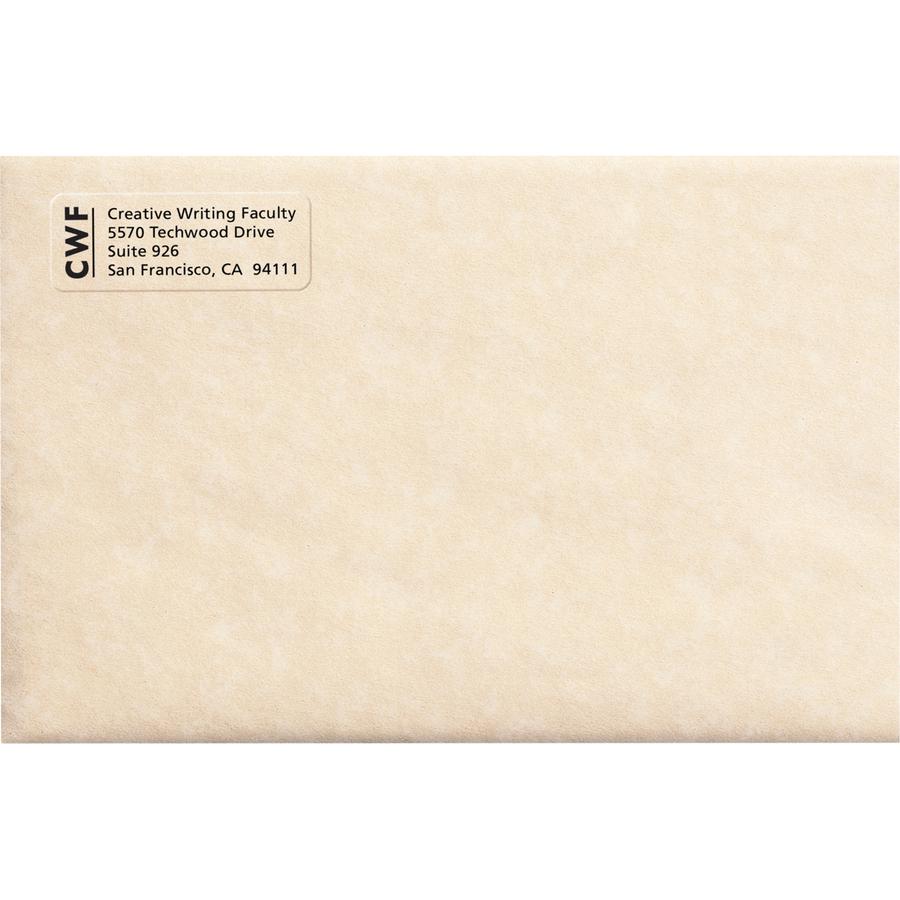 Avery&reg; Easy Peel Return Address Labels - 2/3" Width x 1 3/4" Length - Permanent Adhesive - Rectangle - Laser - Clear - Film - 60 / Sheet - 10 Total Sheets - 600 Total Label(s) - 600 / Pack. Picture 2