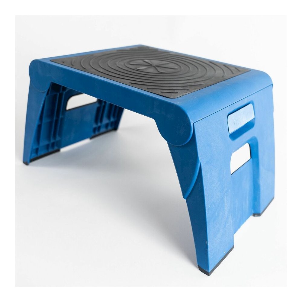 Cramer 1-Up™ Nonslip Folding Step Stool - 1 Step - 9.5" Length x 14.5" Width x 11.3" Depth - Blue. Picture 5