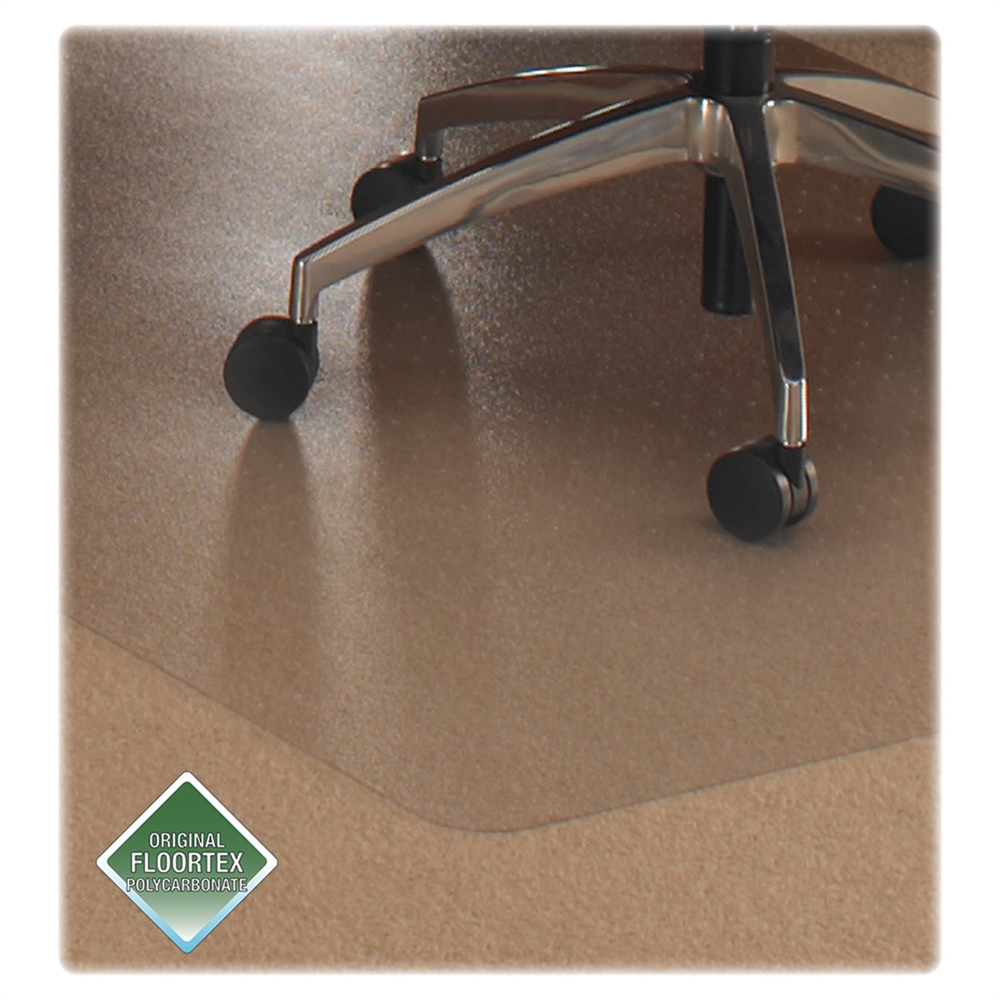 Cleartex Ultimat Rectangular Chair Mat, Polycarbonate, For Plush Pile Carpets (over 1/2"), Size 35" x 47". Picture 3