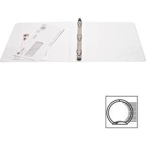 Business Source Round-ring View Binder - 1/2" Binder Capacity - Letter - 8 1/2" x 11" Sheet Size - 125 Sheet Capacity - Fastener: Round Ring - Pocket: 2, Internal - Polypropylene - White - Wrinkle-fre. Picture 9