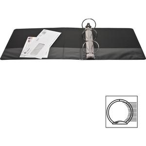 Business Source Round-ring View Binder - 3" Binder Capacity - Letter - 8 1/2" x 11" Sheet Size - 625 Sheet Capacity - Fastener: Round Ring - Pocket: 2, Internal - Polypropylene - Black - Wrinkle-free,. Picture 6