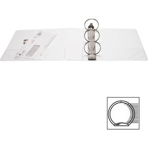 Business Source Round-ring View Binder - 3" Binder Capacity - Letter - 8 1/2" x 11" Sheet Size - 625 Sheet Capacity - Fastener: Round Ring - Pocket: 2, Internal - Polypropylene - White - Wrinkle-free,. Picture 5
