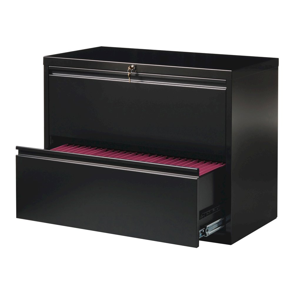 Lorell Fortress Series Lateral File - 36" Width x 18.6" Depth x 28.1" Height - 2 x Drawer(s) for File - Letter, Legal, A4 - Lateral - Leveling Glide, Label Holder, Ball-bearing Suspension, Interlockin. Picture 4
