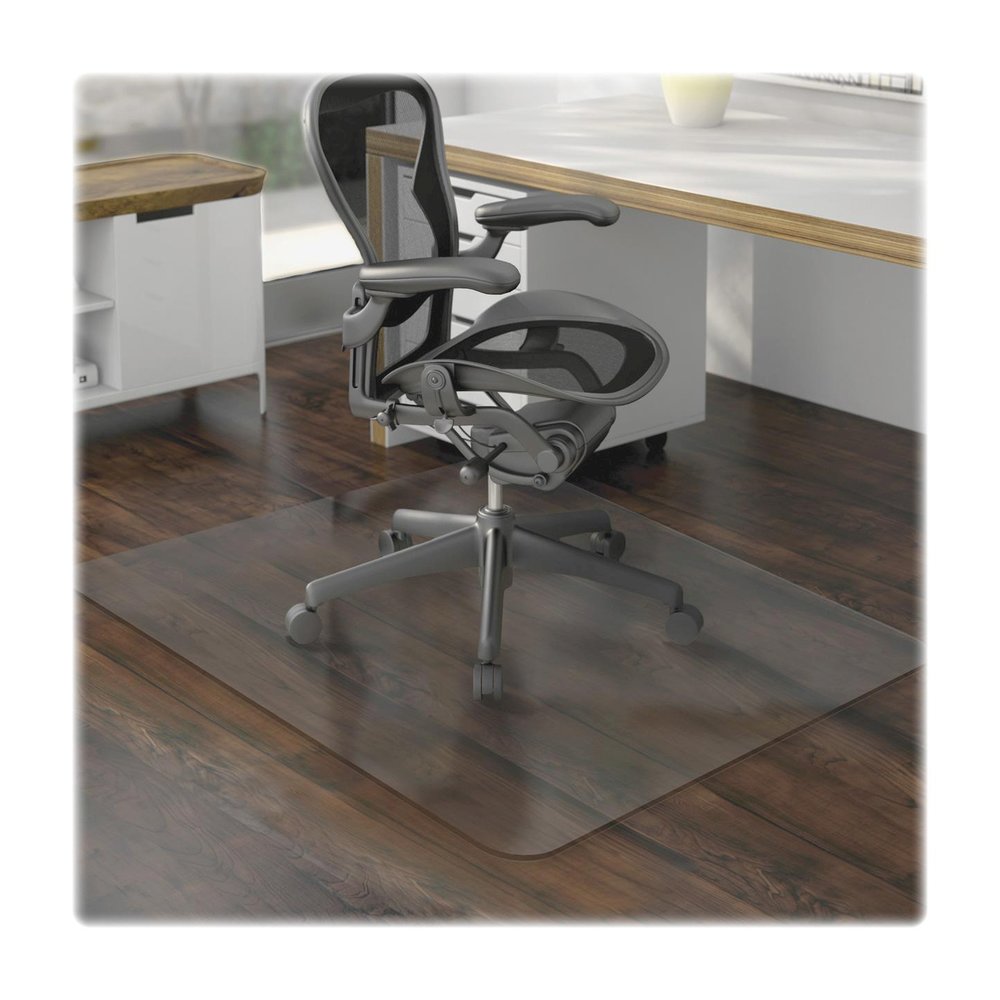 Lorell Chairmat - Hard Floor, Wood Floor, Vinyl Floor, Tile Floor - 60" Length x 46" Width x 0.095" Thickness - Rectangular - Vinyl - Clear - 1Each. Picture 14
